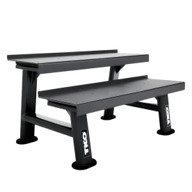 TKO 859KR-BK Two-Tier Kettlebell Rack with Oval Tubing and Rubber Feet