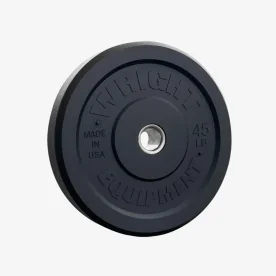 AMP 45 lb. Recycled Rubber Bumper Plate with Low Bounce and Stainless Steel Inserts, Ideal for Olympic Lifts and High-Volume Strength Training
