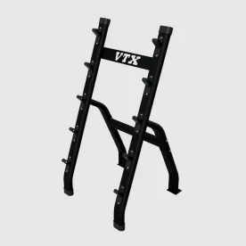 VTX Barbell Half Rack by Troy Barbell Showing 5 Barbell Storage Hooks and Matte Black Finish
