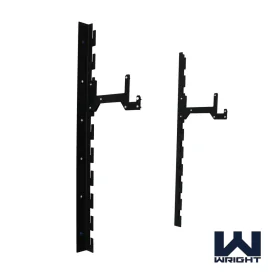 Lean Garage Rack Lite - Wall Mounted Rack in Black, Showcasing its Space-Saving Design for Home and Garage Gyms