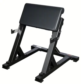 York ST Preacher Curl Bicep Bench in Black Frame with Black Upholstery for Isolated Arm Training