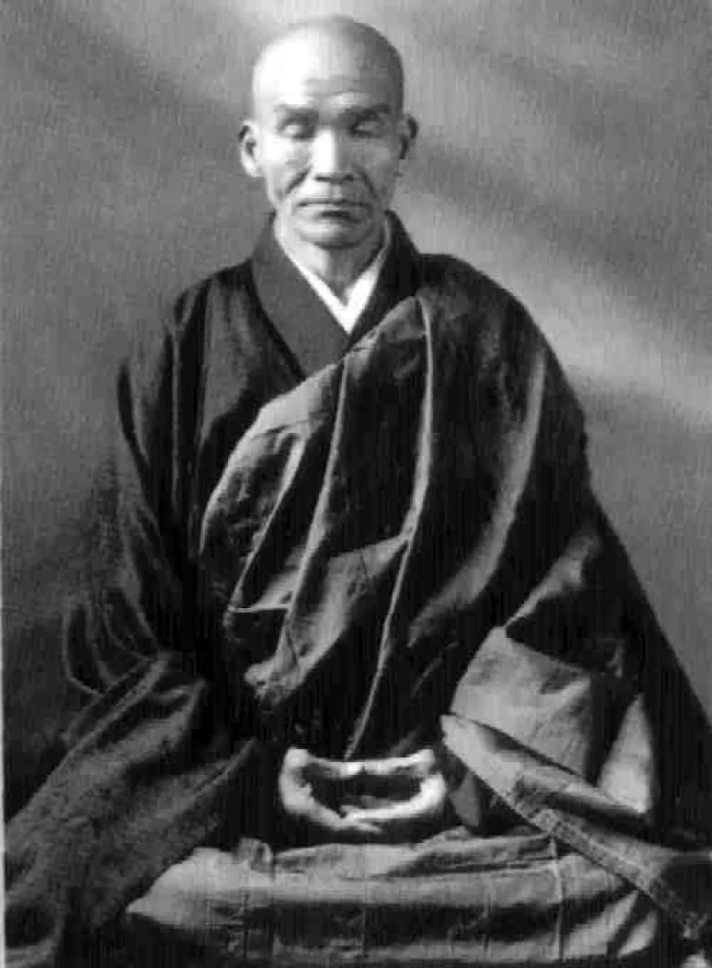 Master Kodo Sawaki seated in Zazen meditation posture
