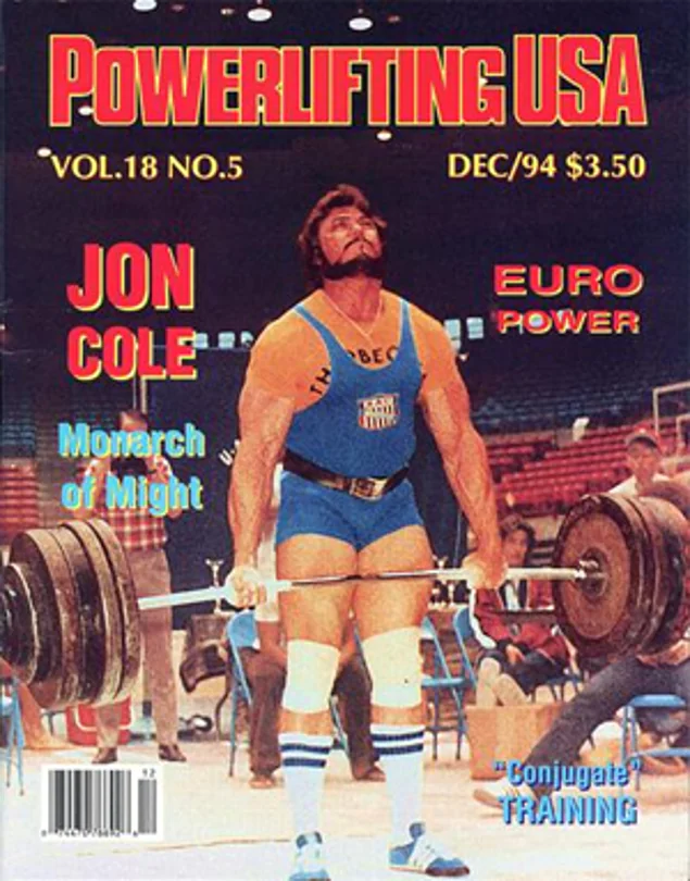 Jon Cole on the December 1994 Powerlifting USA cover