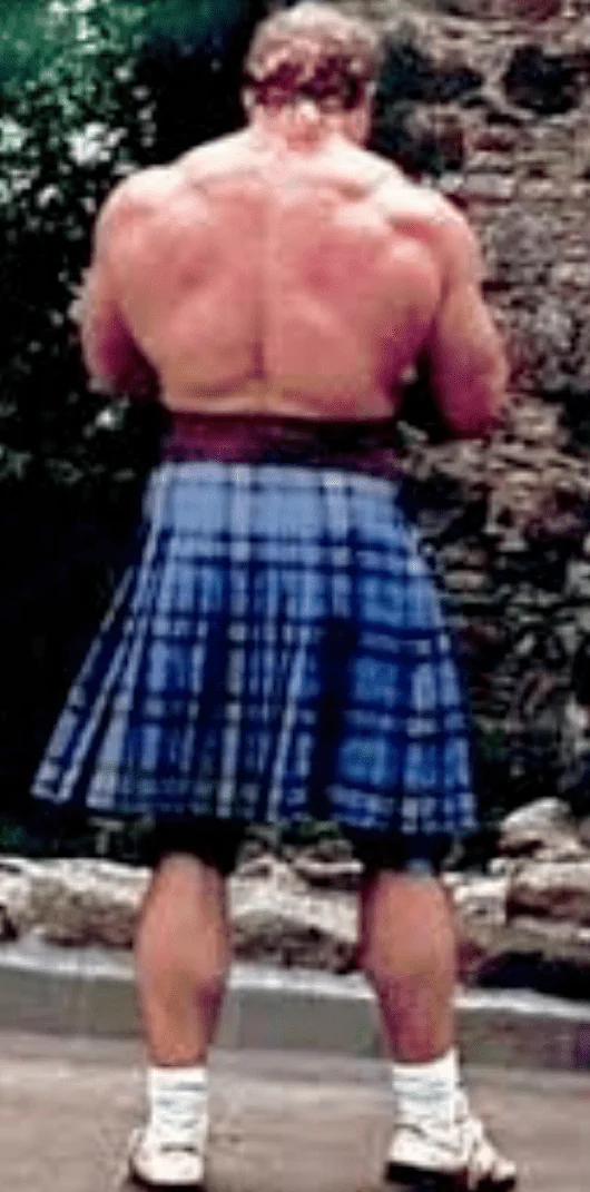 Bill Kazmaier preparing for a Scottish Games strength event