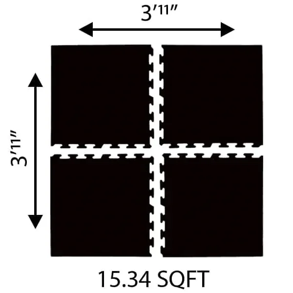 Rubberlogix 2' x 2' x 3/8" Interlocking Rubber Tiles