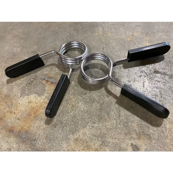 Olympic spring collars with plastic grips for barbells
