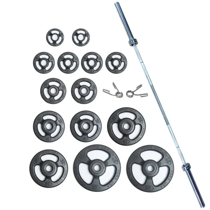 Olympic barbell plates with gripping handles