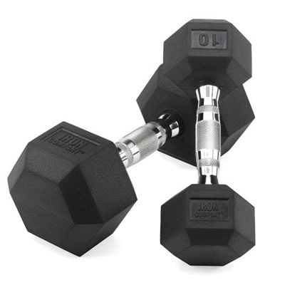 IRON COMPANY Rubber Hex Dumbbells at best prices