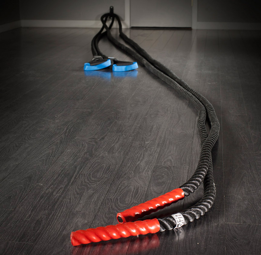 The Abs Company BattleRope ST Length Comparison to 40 Foot Heavy Rope