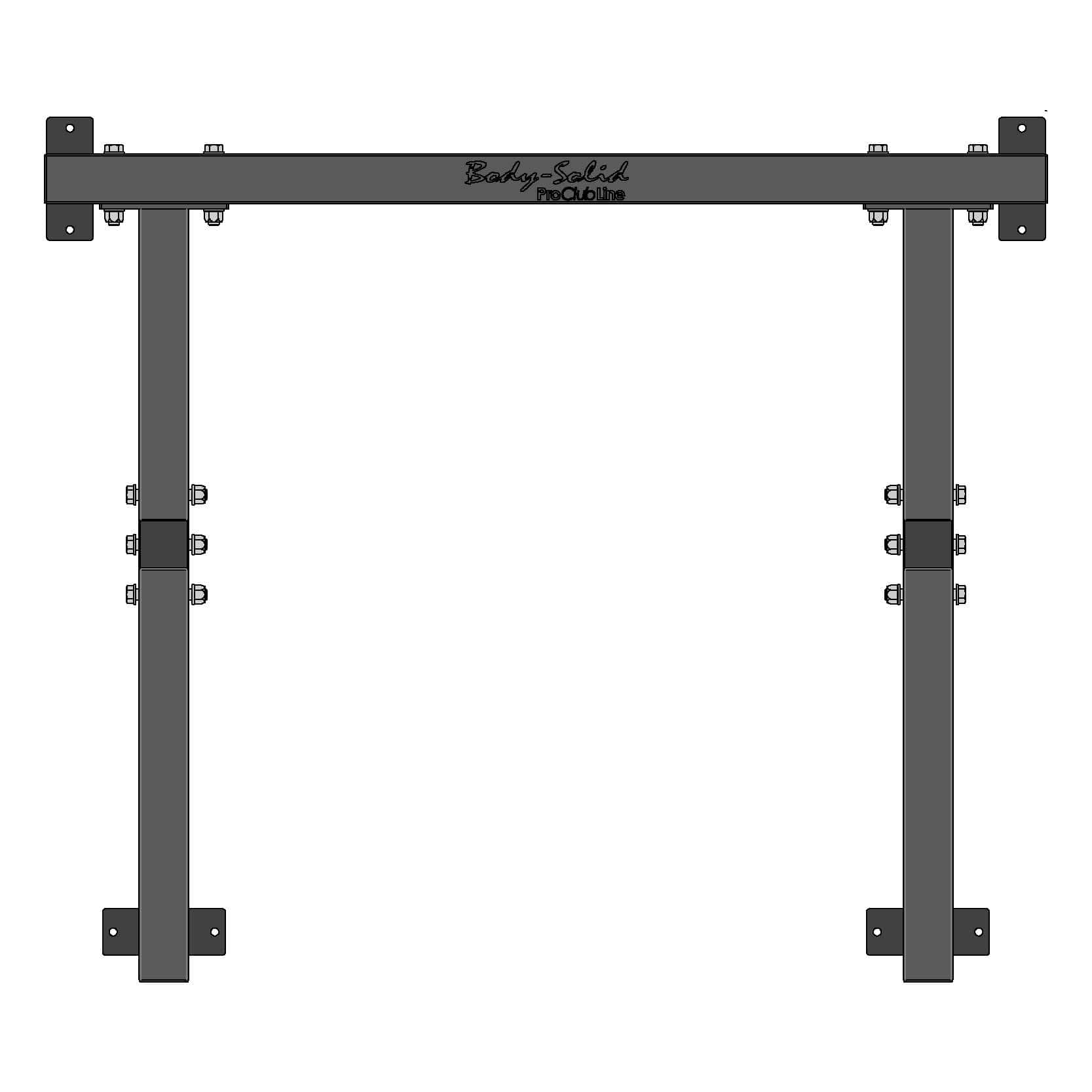 Body-Solid SPR250 Squat Stand Floor Plan Top View